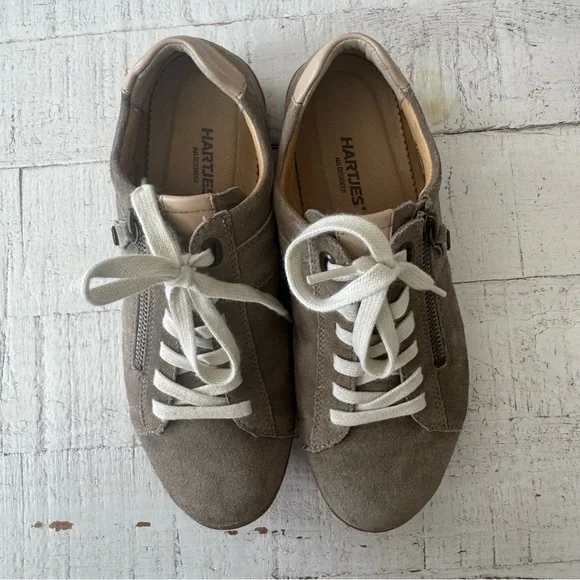 Hartjes XS Casual Shoes UK size 4‎ US size 6.5 Tan Beige Suede Side Zip Sneakers - Picture 14 of 15